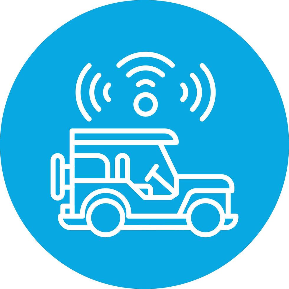 Autonomous Line Circle Icon vector