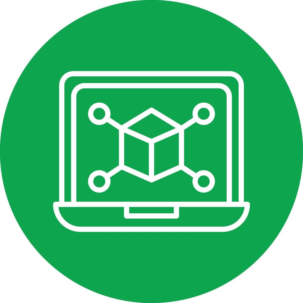Simulation Line Circle Icon vector