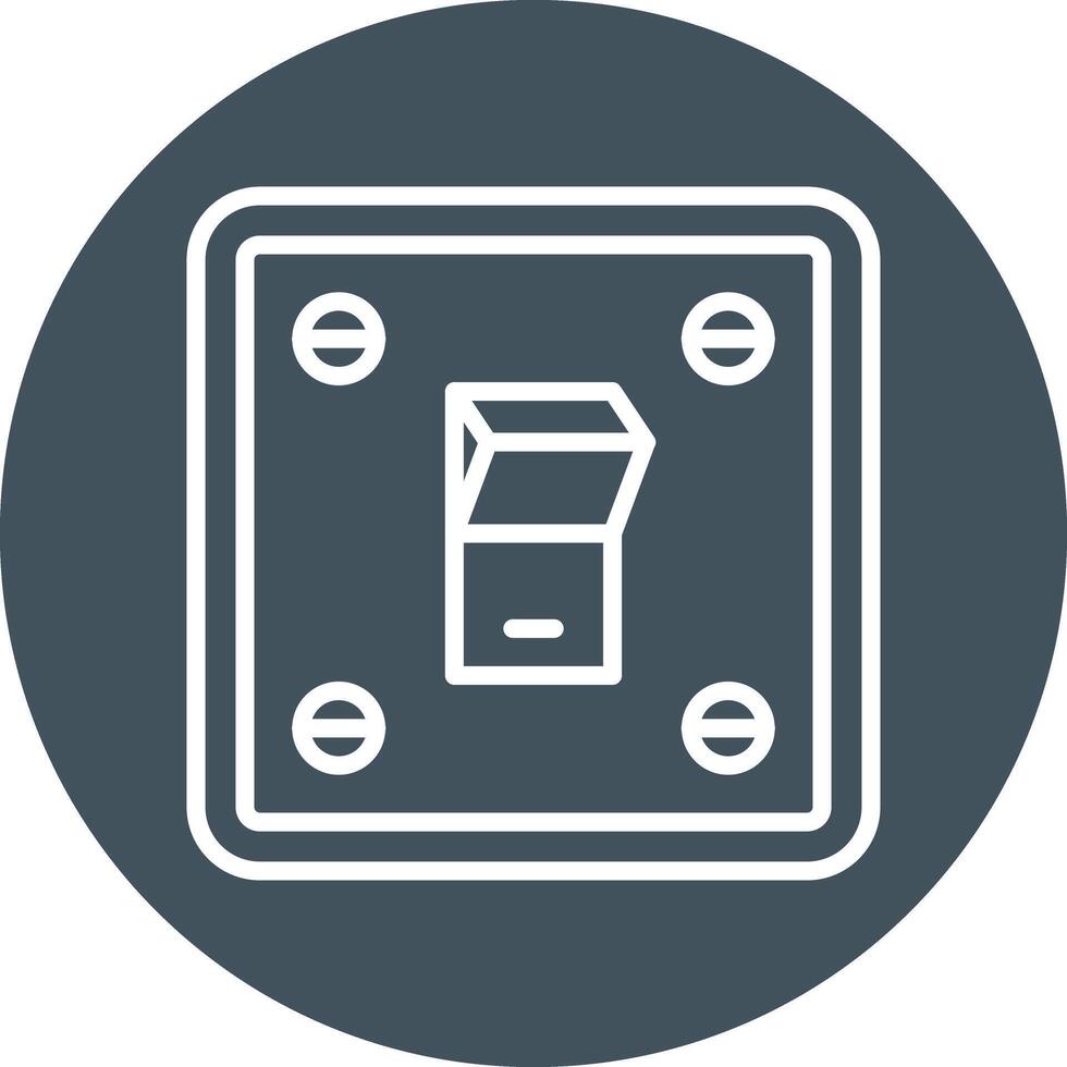 Light Switch Line Circle Icon vector