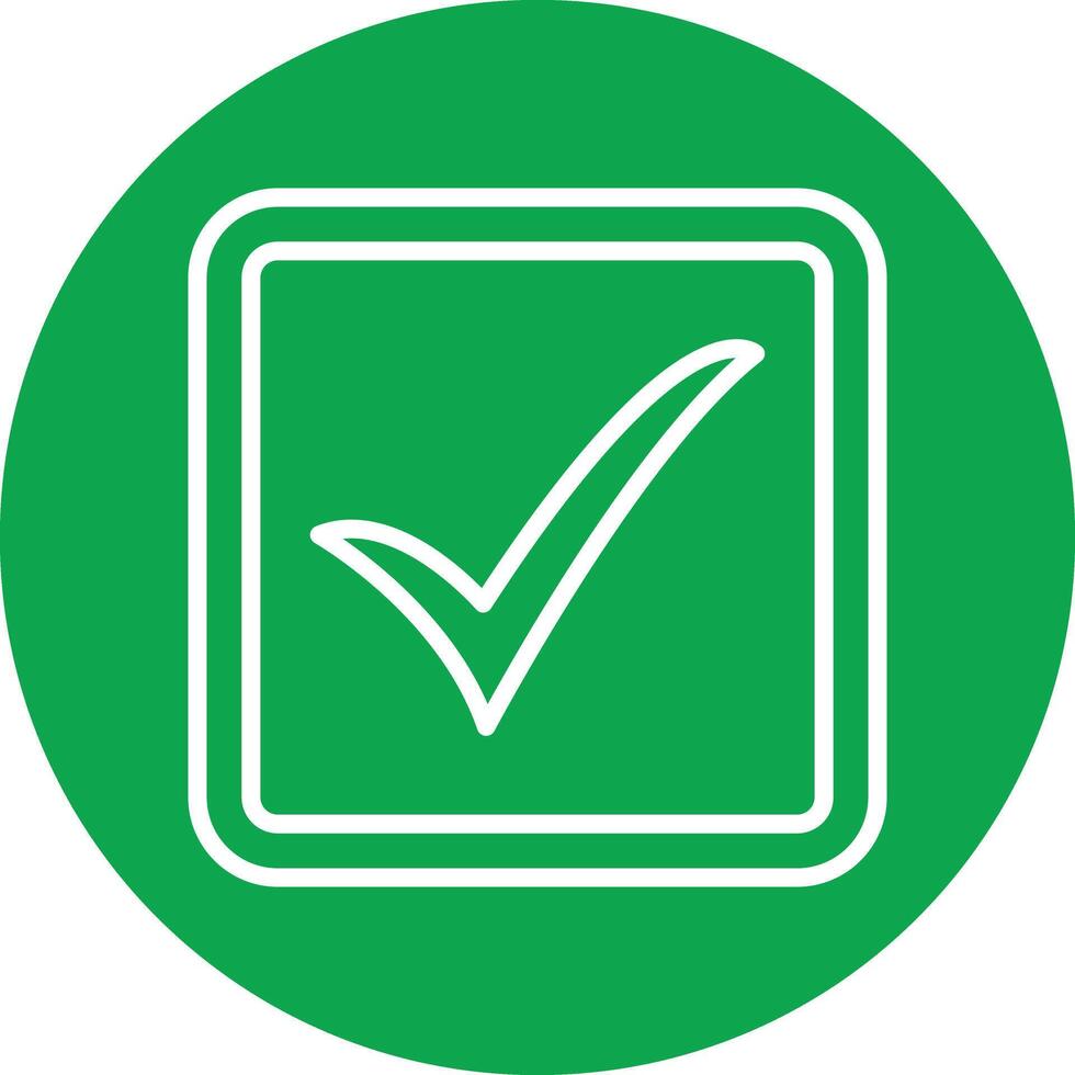 Checkmark Line Circle Icon vector
