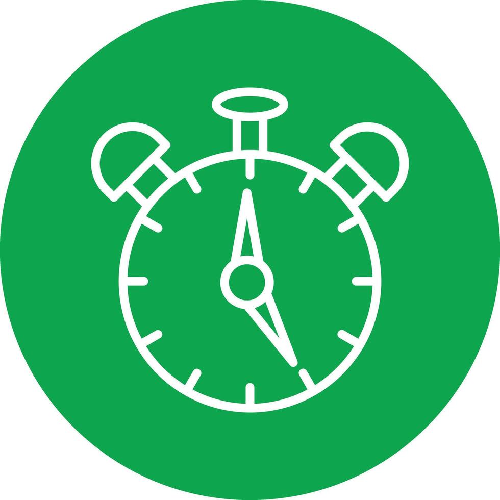 Alarm Clock Line Circle Icon vector