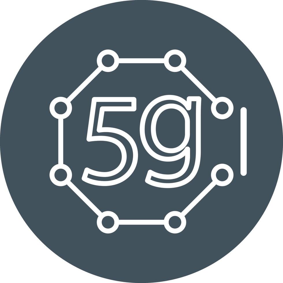 5g Line Circle Icon vector