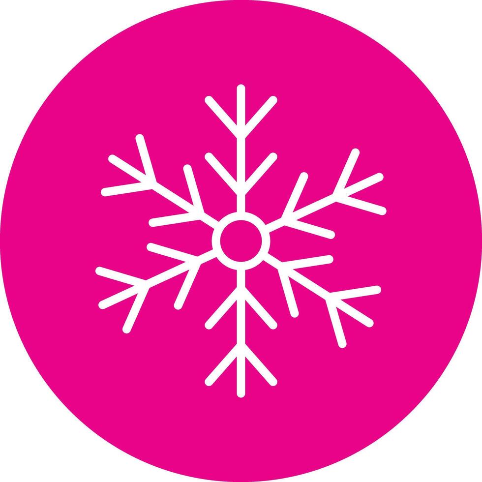 Snowflake Line Circle Icon vector