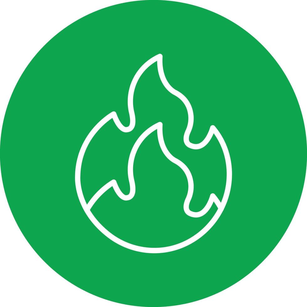Fire Line Circle Icon vector