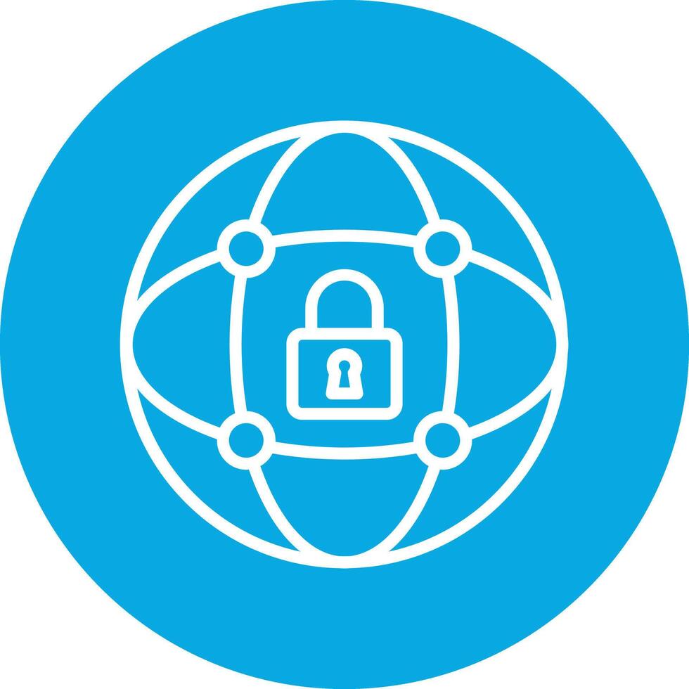Cyberspace Line Circle Icon vector