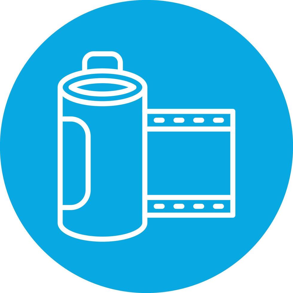 Film Roll Line Circle Icon vector