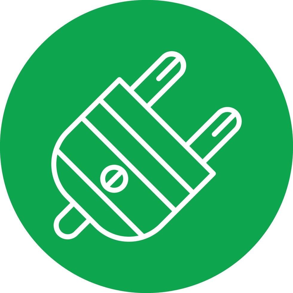 Plug Line Circle Icon vector
