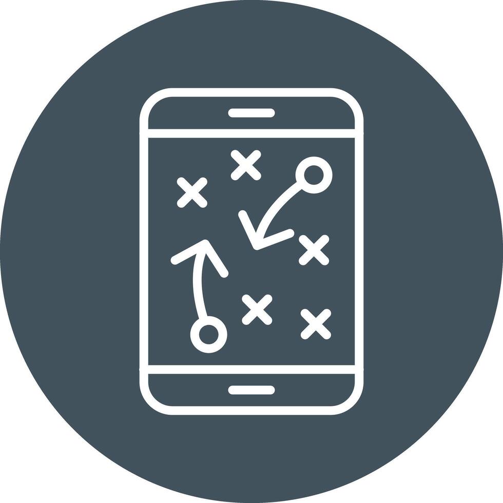 Strategy Planning Line Circle Icon vector