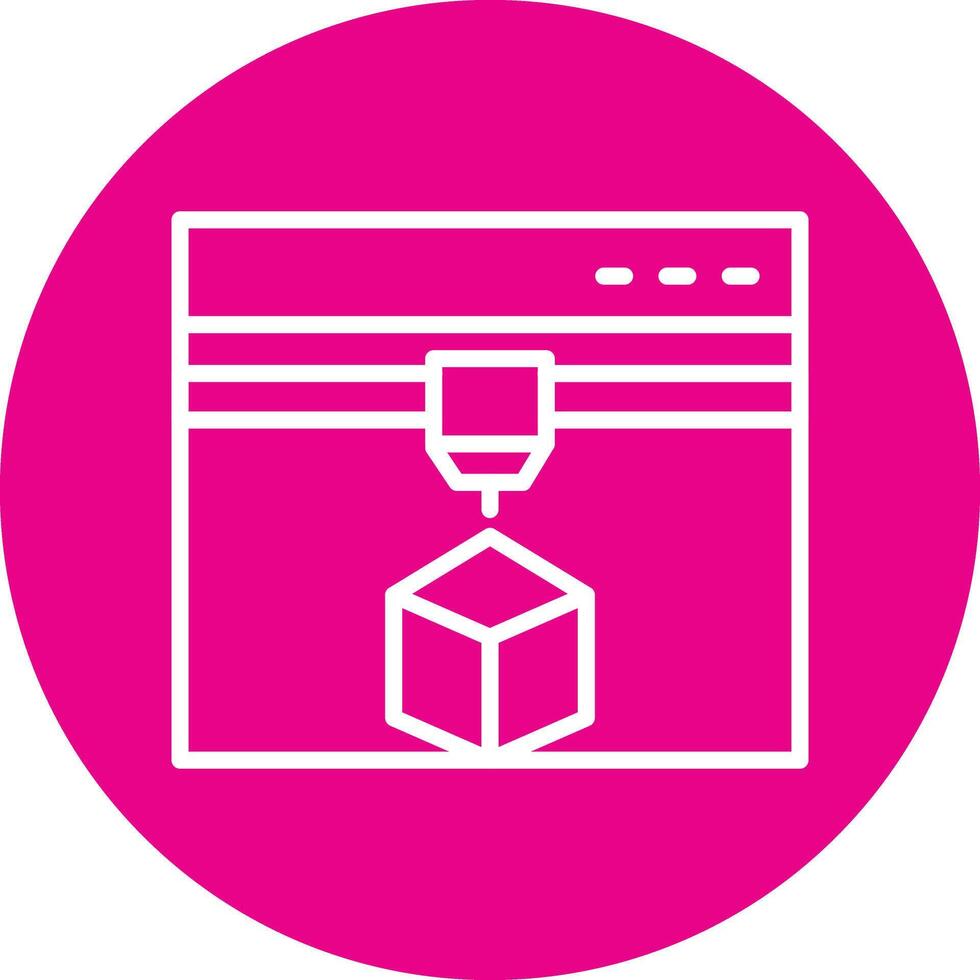 3d Printing Line Circle Icon vector