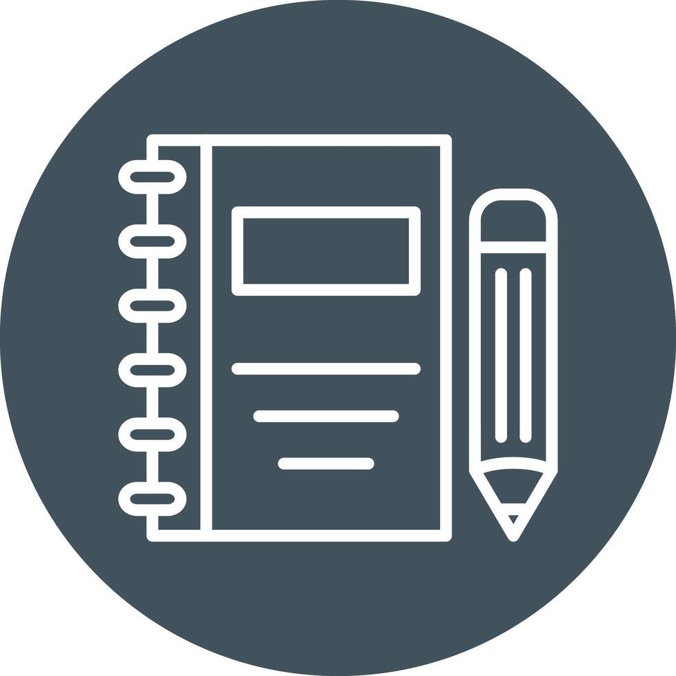 Notebook Line Circle Icon vector