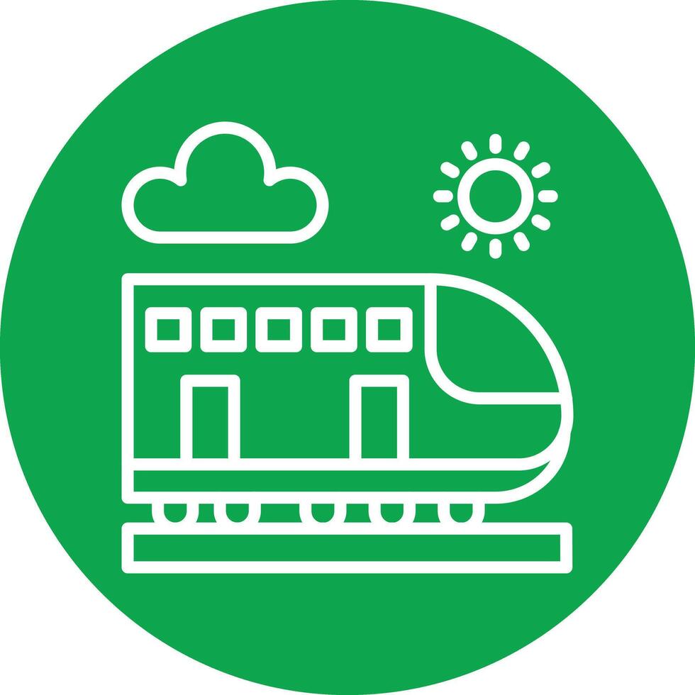 High Speed Train Line Circle Icon vector