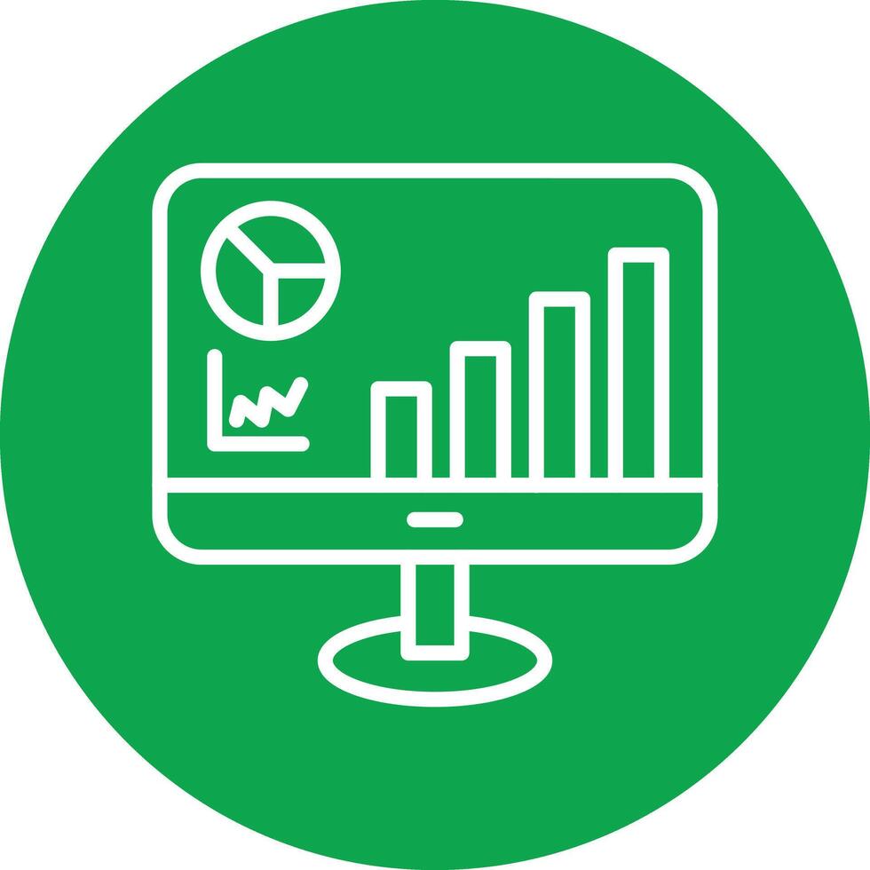 Analytic Line Circle Icon vector