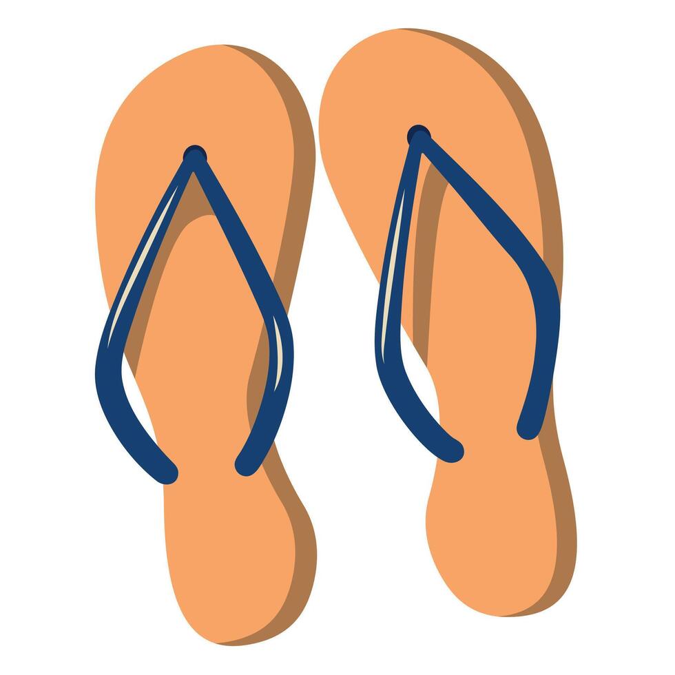 Flip flops icon. Cute shoes for summer design. Beach holiday concept. Cartoon illustration isolated on white. Flat design. vector