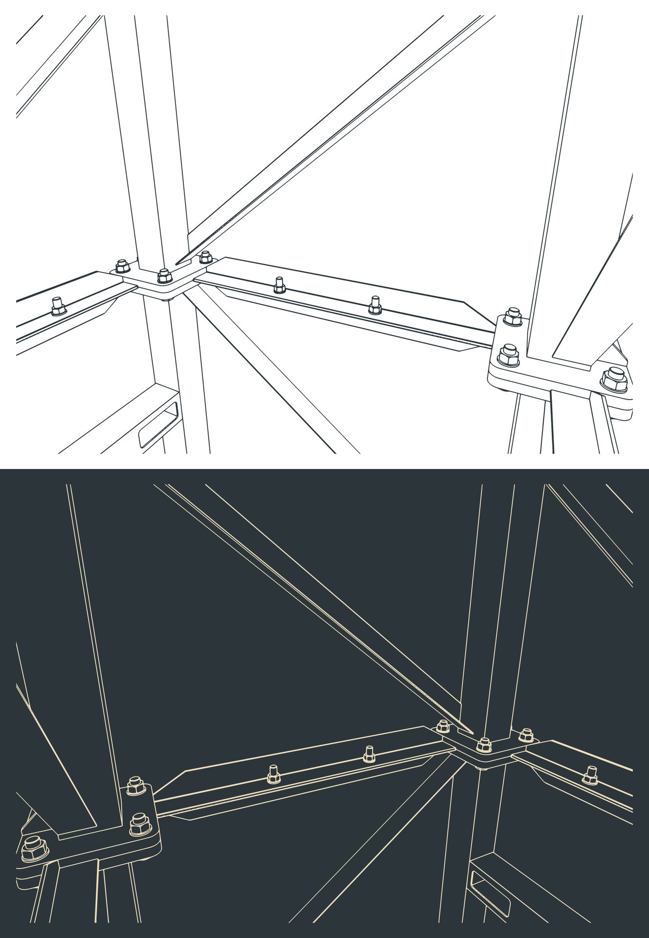 Steel metal structure close-up 46529832 Vector Art at Vecteezy