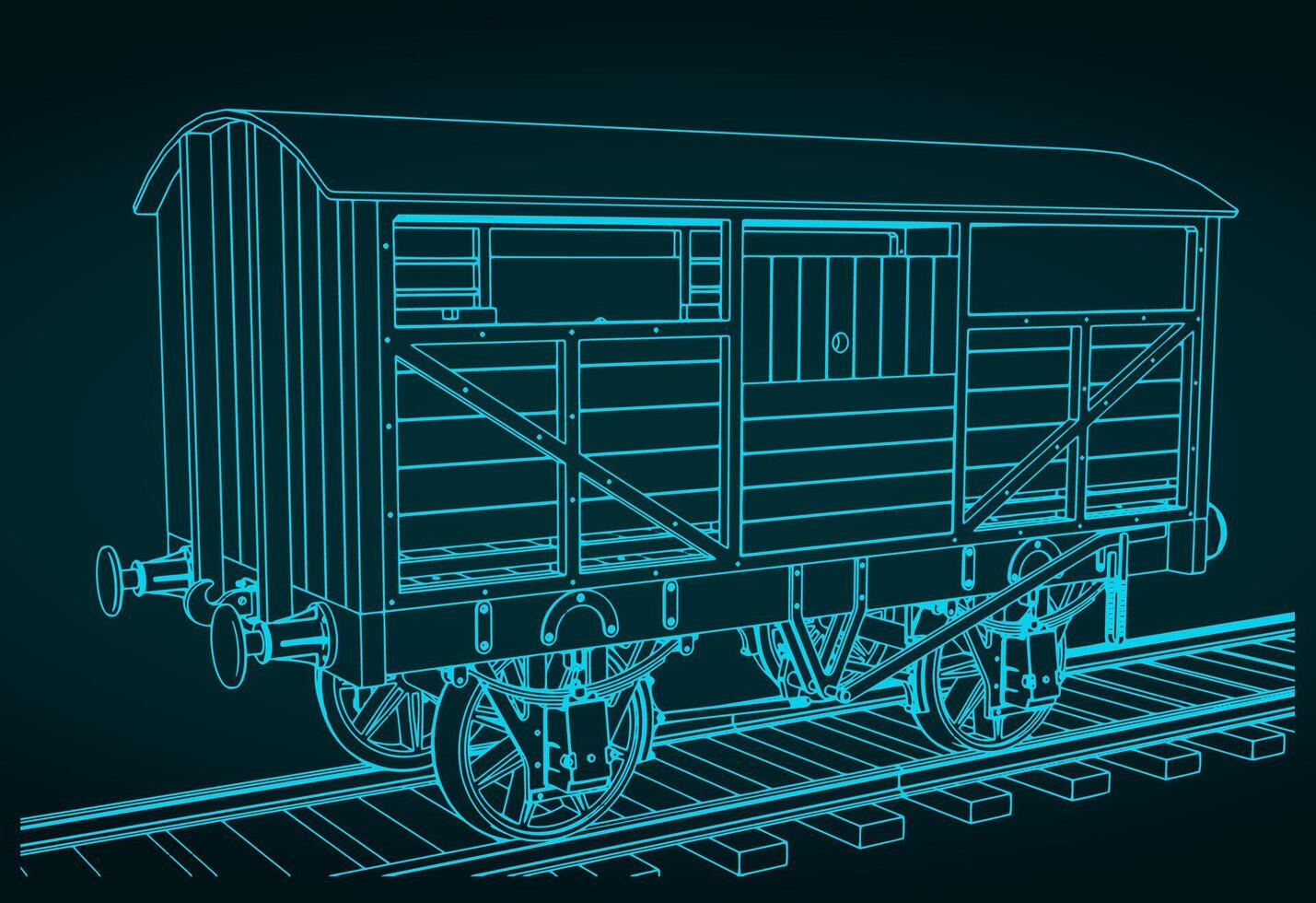 Cattle wagon illustration vector