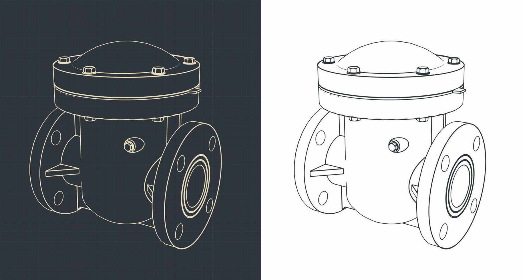 Swing check valve vector