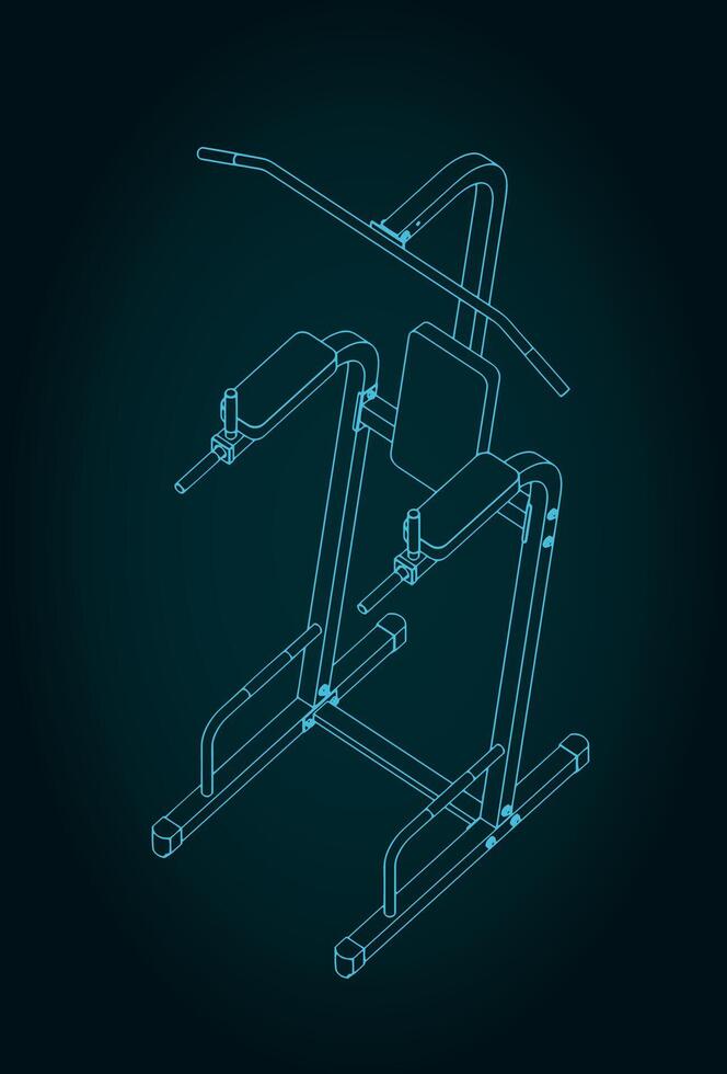 Exercise machine blueprint vector