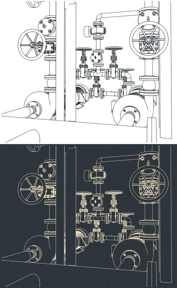 Water pumping station vector