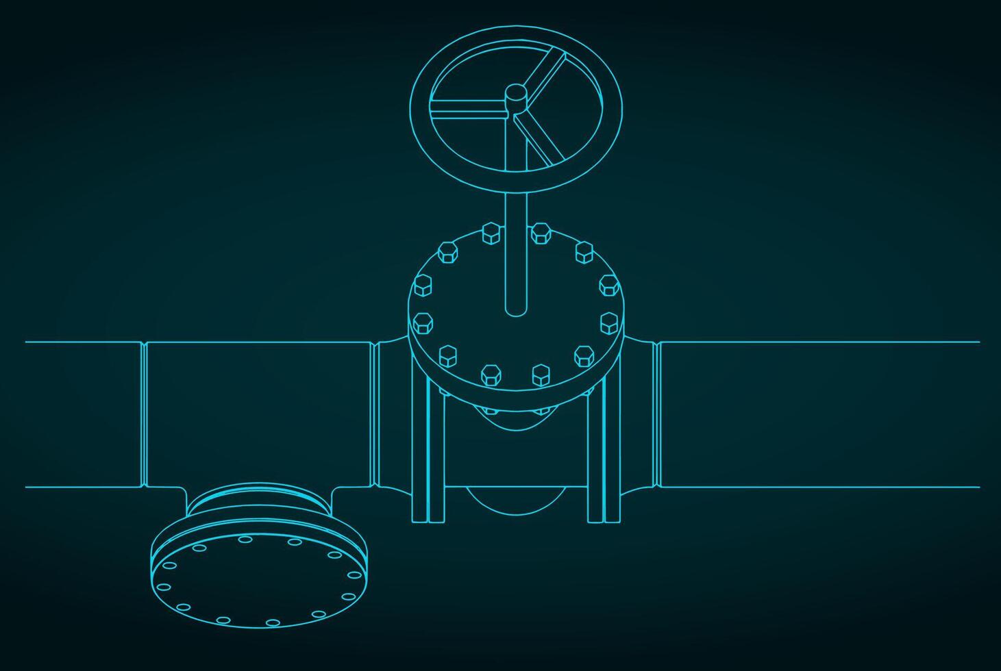 Pipes and valves vector