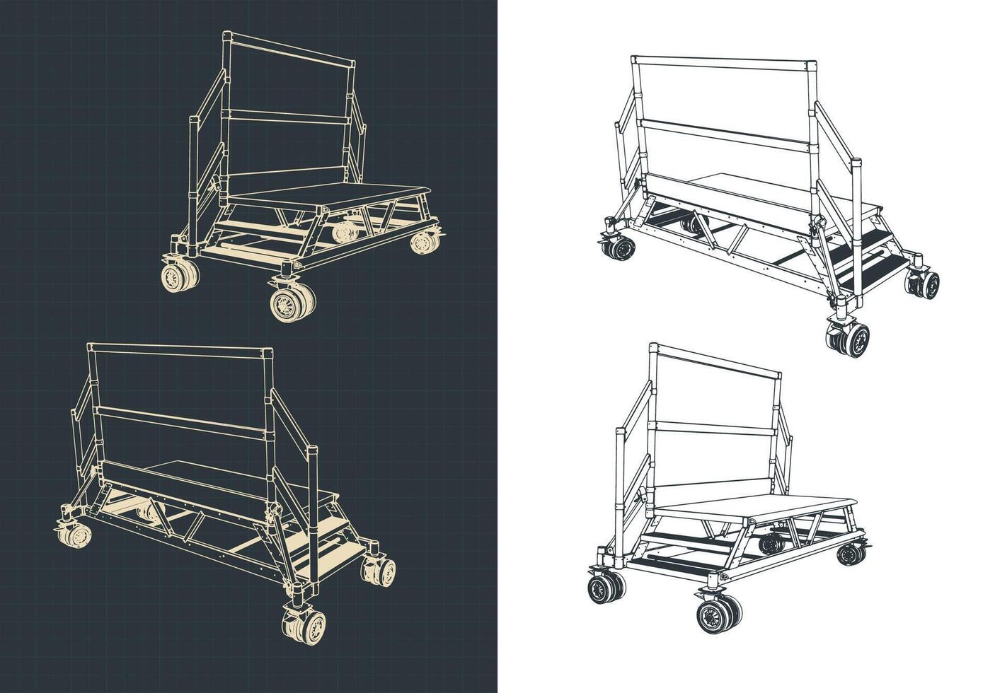 Movable platform illustrations vector