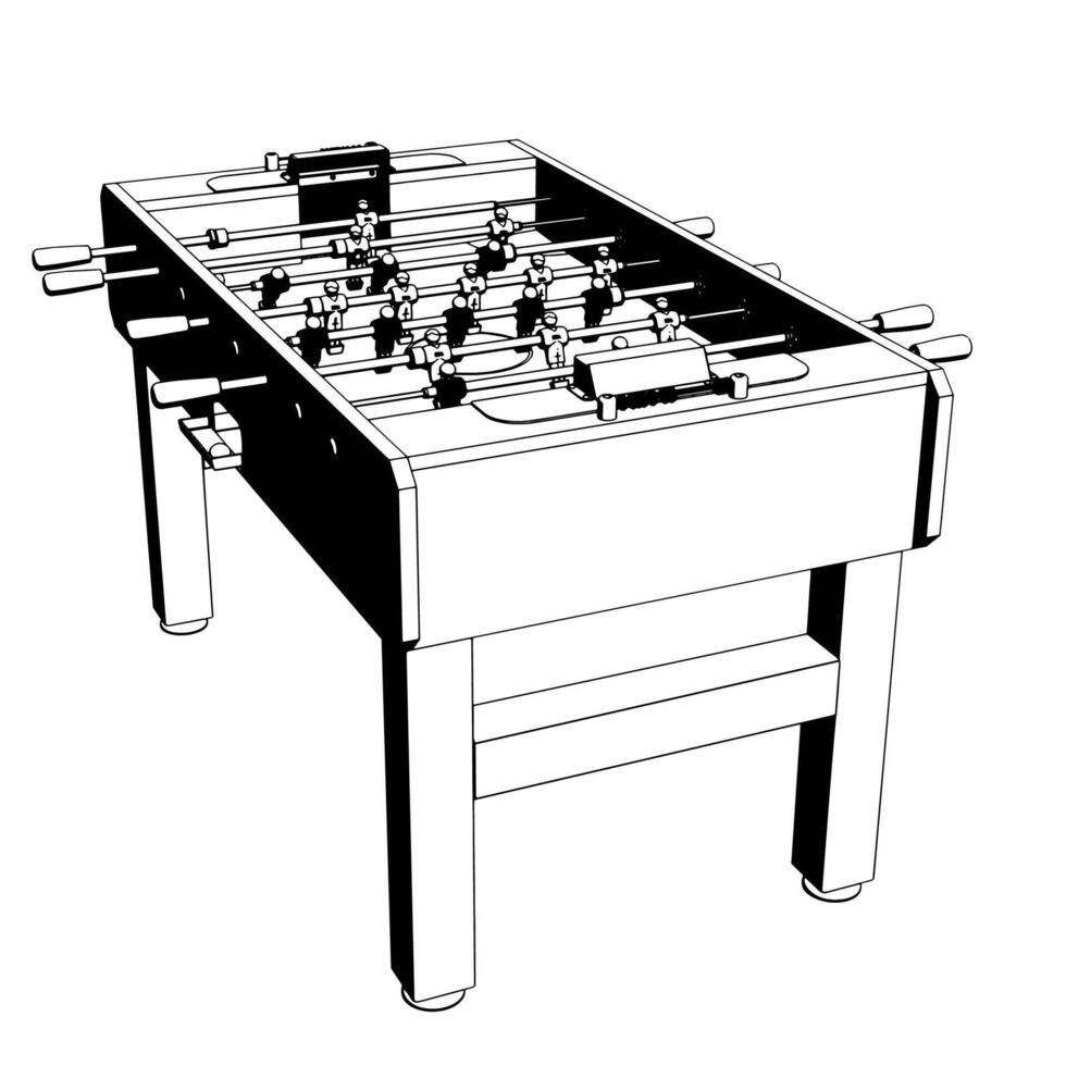Classic foosball table illustration vector