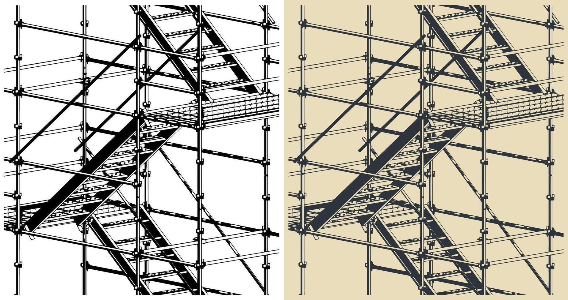 Scaffolding close up illustrations vector