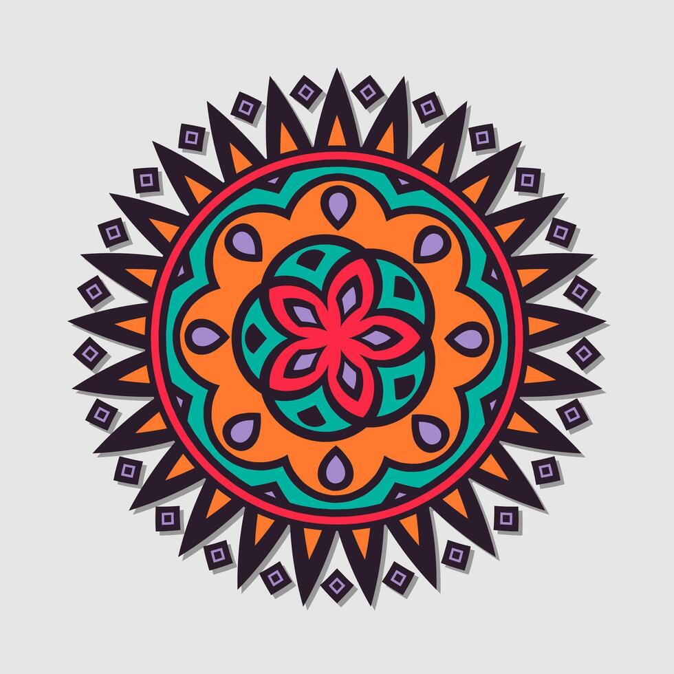 Flower mandala symbol vector