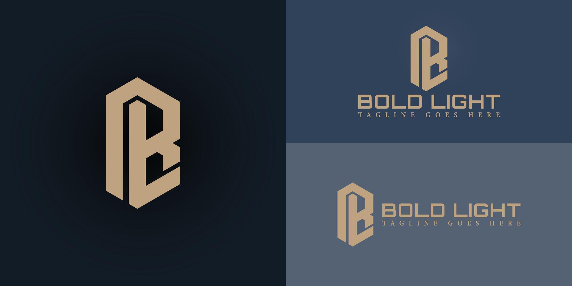 Abstract initial hexagon letters BL or LB logo in gold color isolated on multiple background colors. The logo is suitable for gaming space logo design illustration inspiration templates. vector