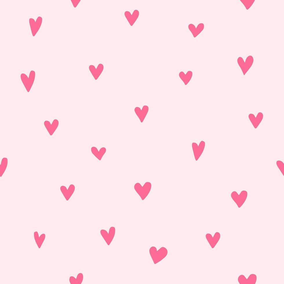 Valentine Hearts - pink seamless pattern background vector
