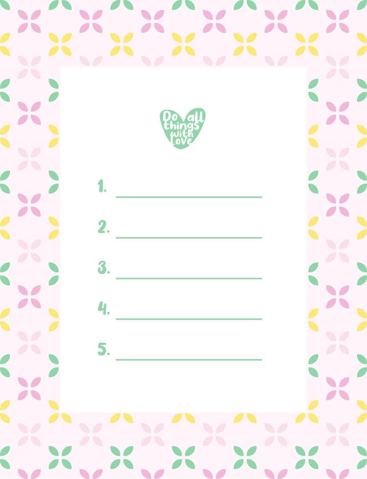 To do list, template. Printable vector