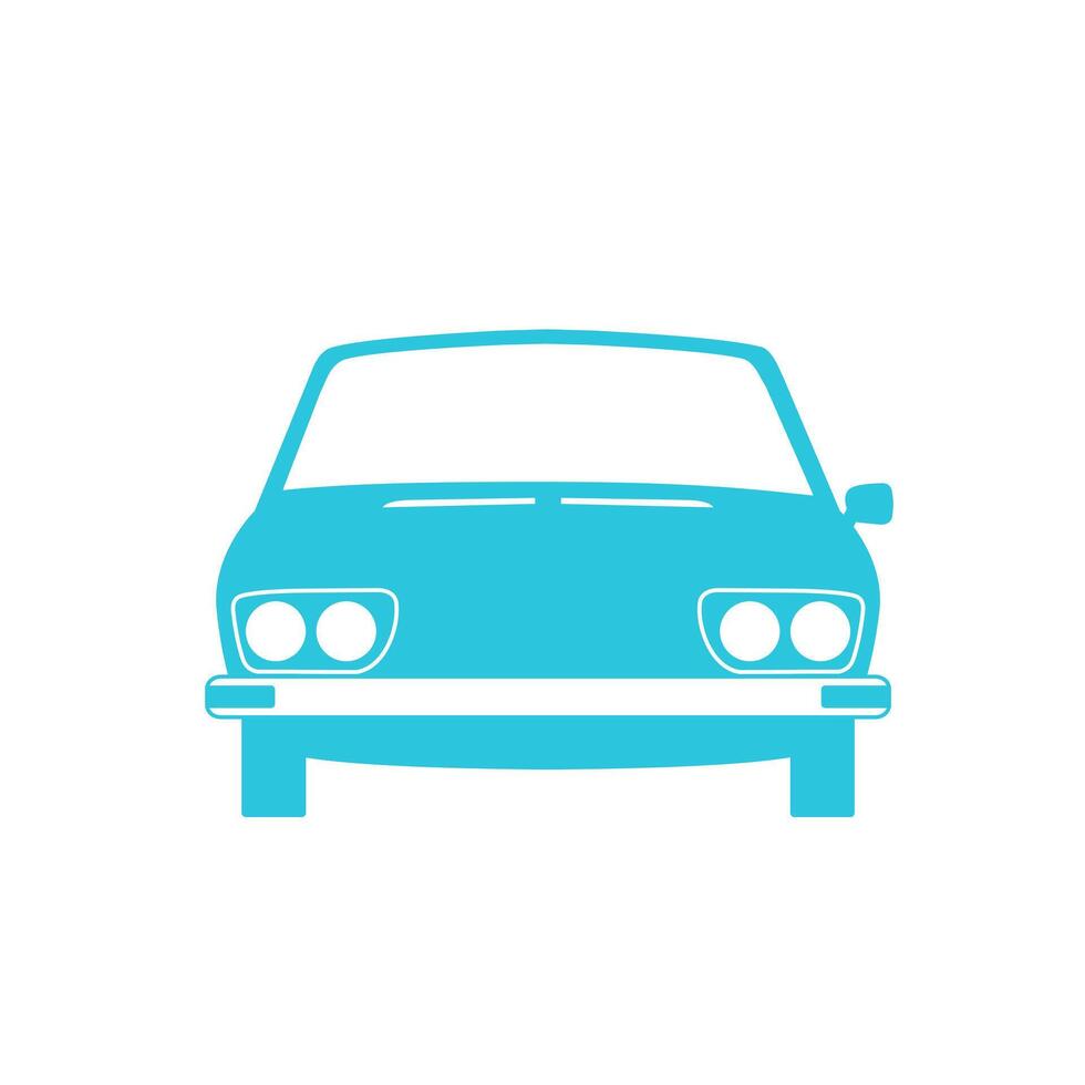 Minimalistic retro Car. Vintage car. Front view. Isolated on white background. vector