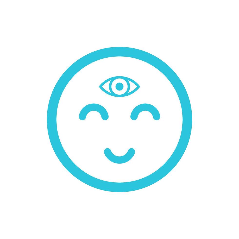 Intuition, third eye icon, isolated on white background, from blue icon set vector