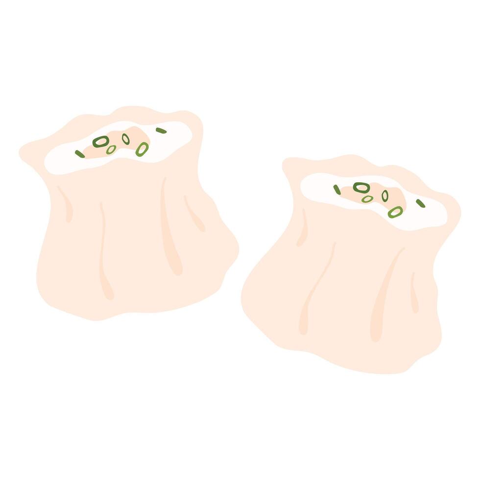 Hong Kong famous street food siu mai fish dumpling vector