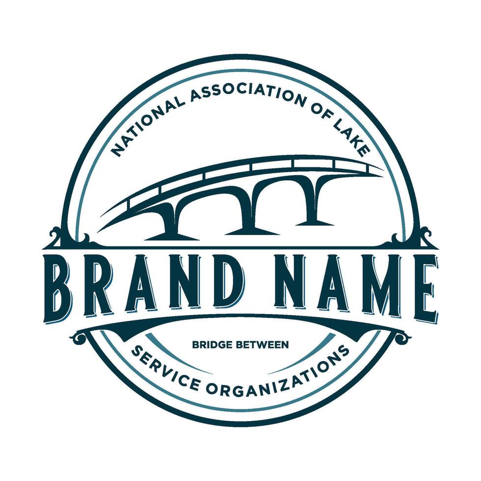 Bridge Logo Design. bridge with coat of arms vector