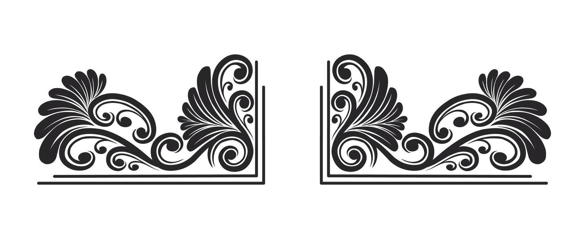 Vintage Baroque Victorian frame border victorian monogram floral engraved scroll ornament wedding vector