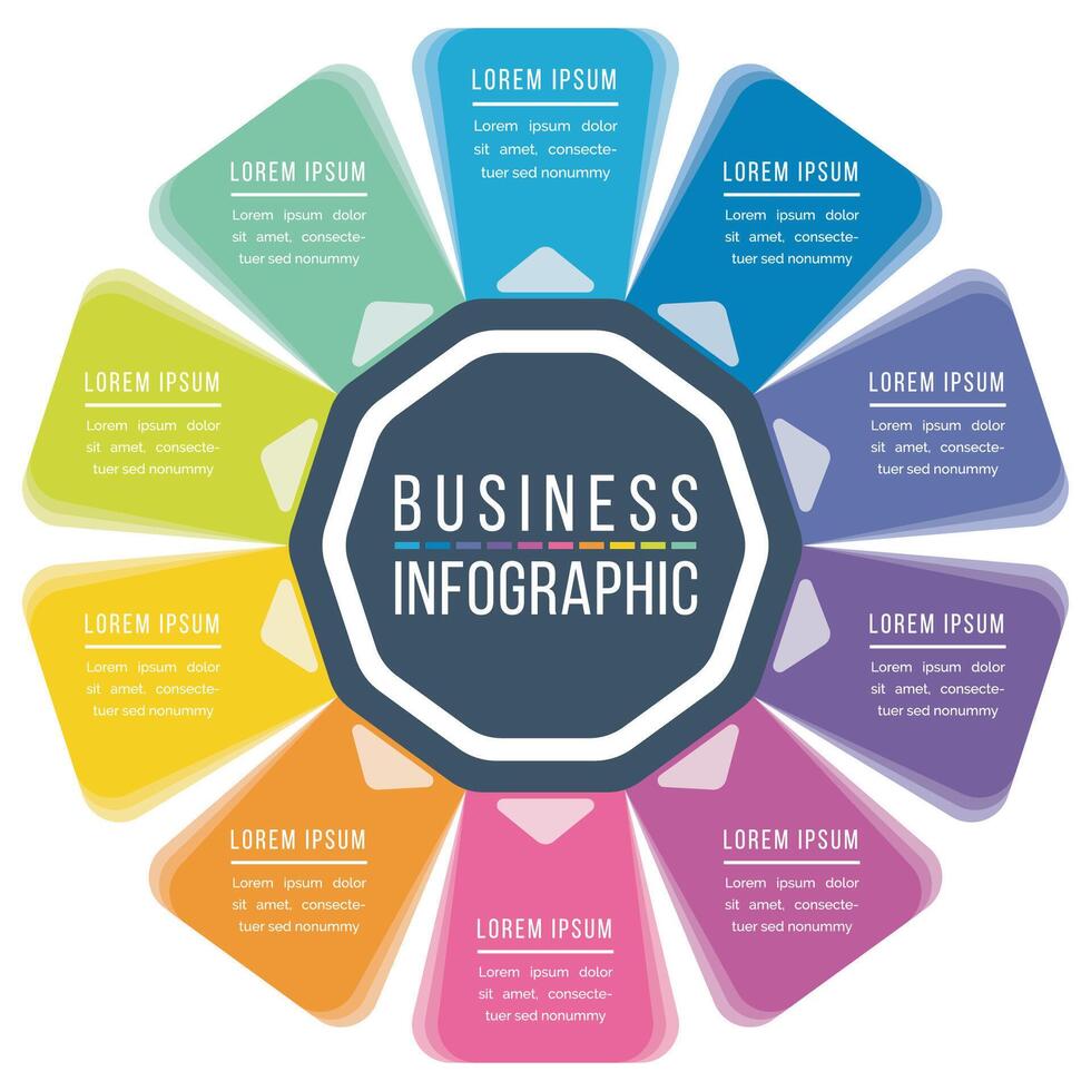 Infographic design 10 steps, objects, options or elements business information vector