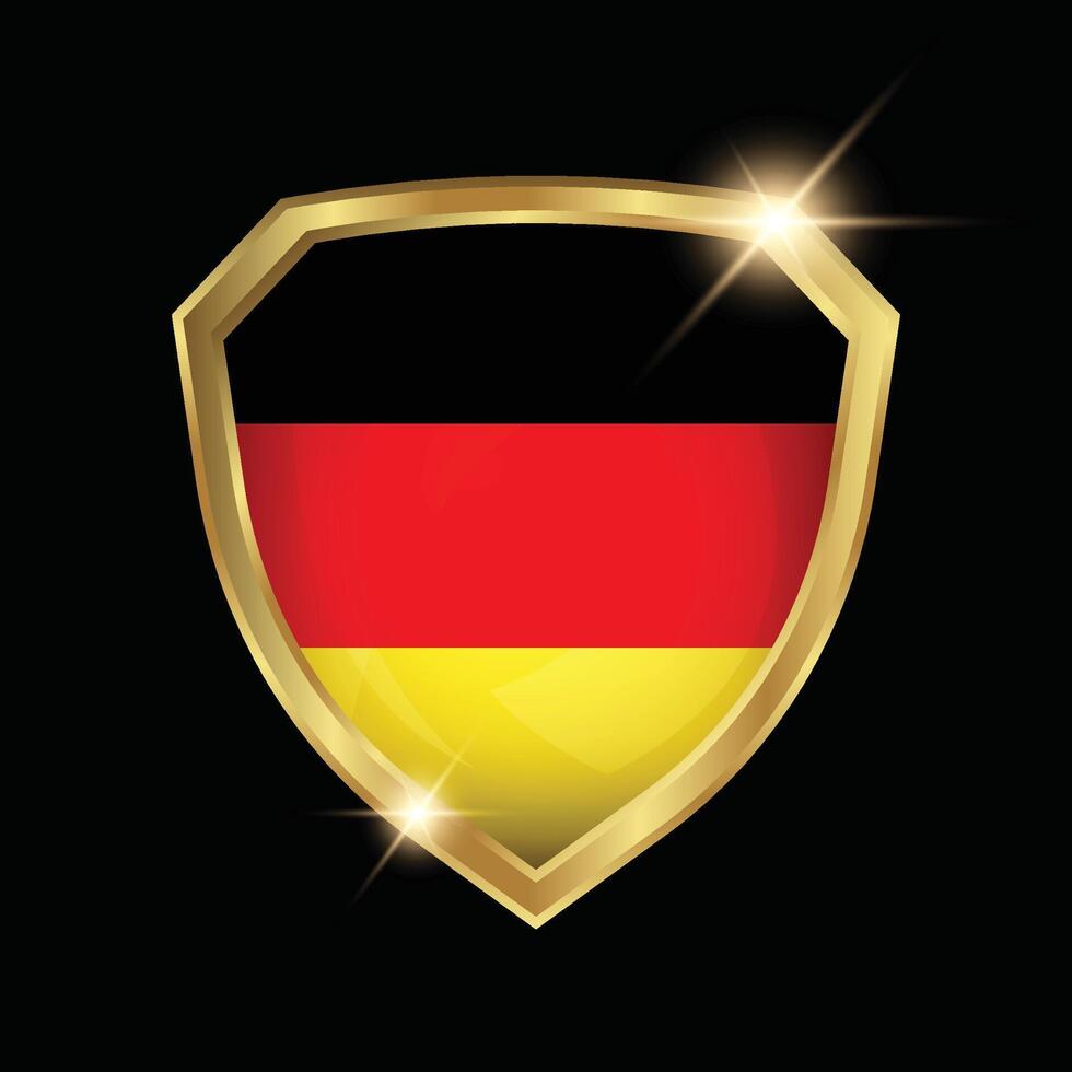 Germany Flag Golden Shield Logo vector