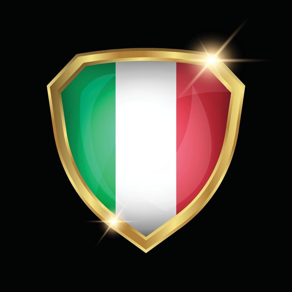 Italy Flag Golden Shield Logo vector