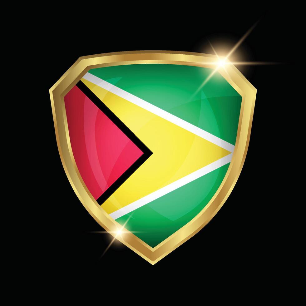 Guyana Flag Golden Shield Logo vector
