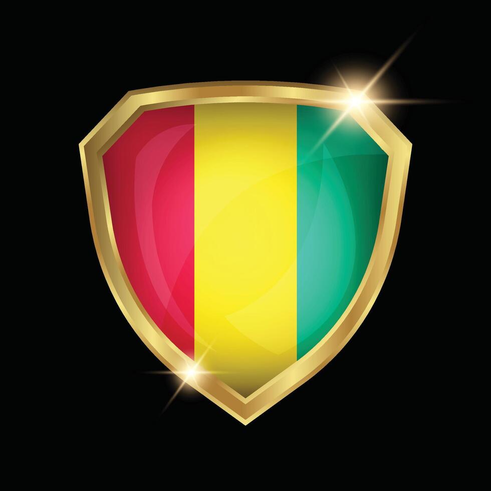Guinea Flag Golden Shield Logo vector