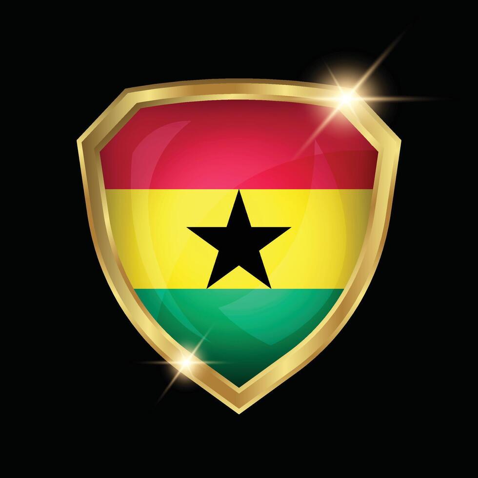 Ghana Flag Golden Shield Logo vector