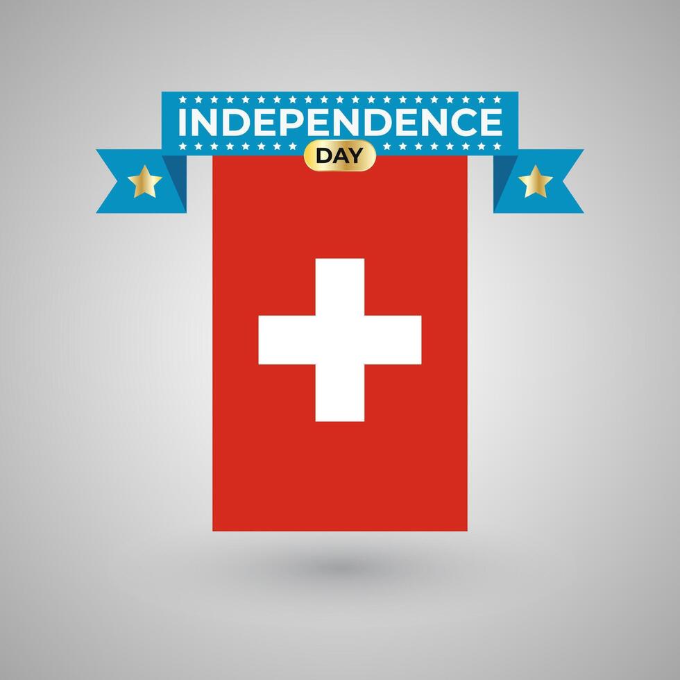 Switzerland Independence Day Flag Banner vector