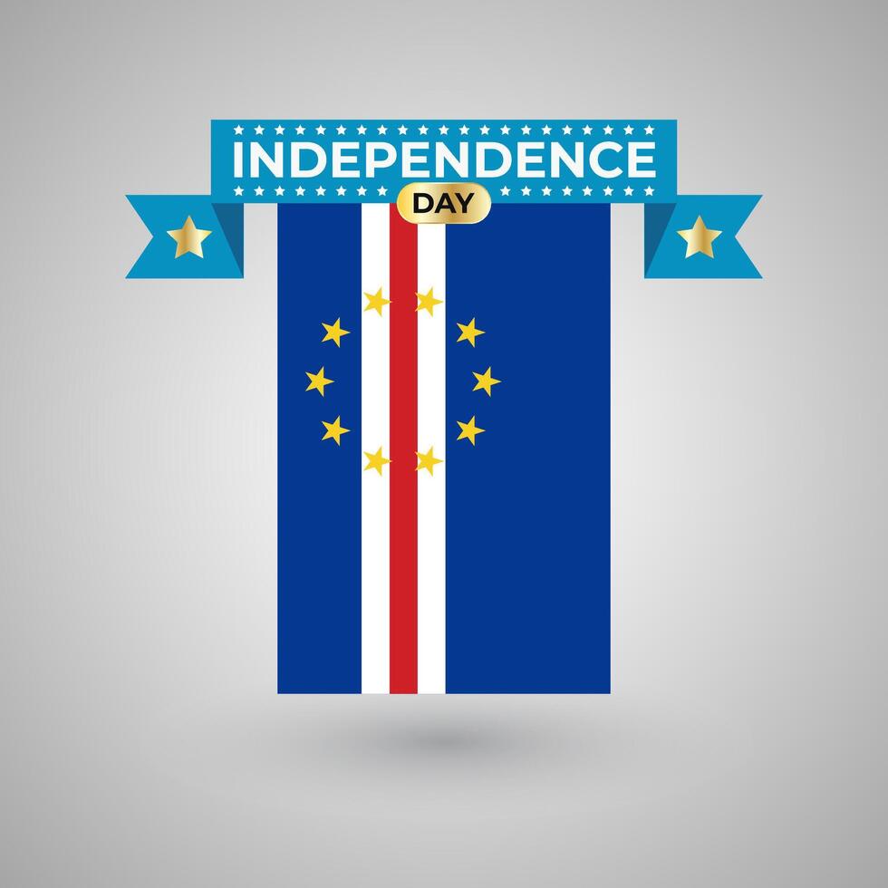 Cape Verde Independence Day Flag Banner vector