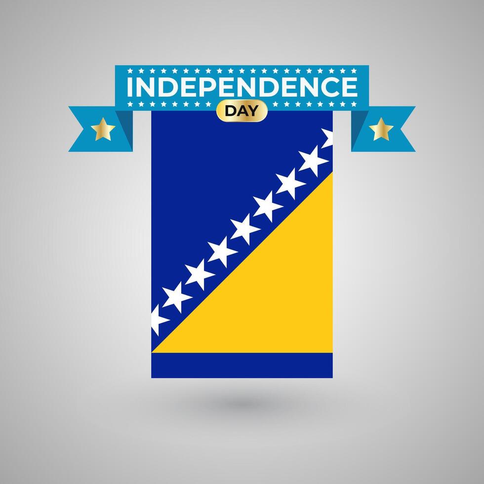 Bosnia and Herzegovina Independence Day Flag Banner vector