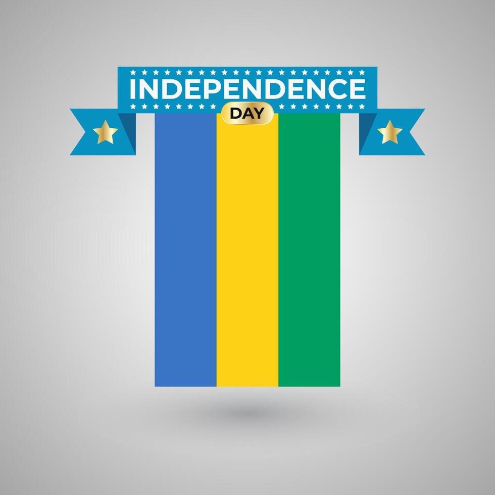 Gabon Independence Day Flag Banner vector