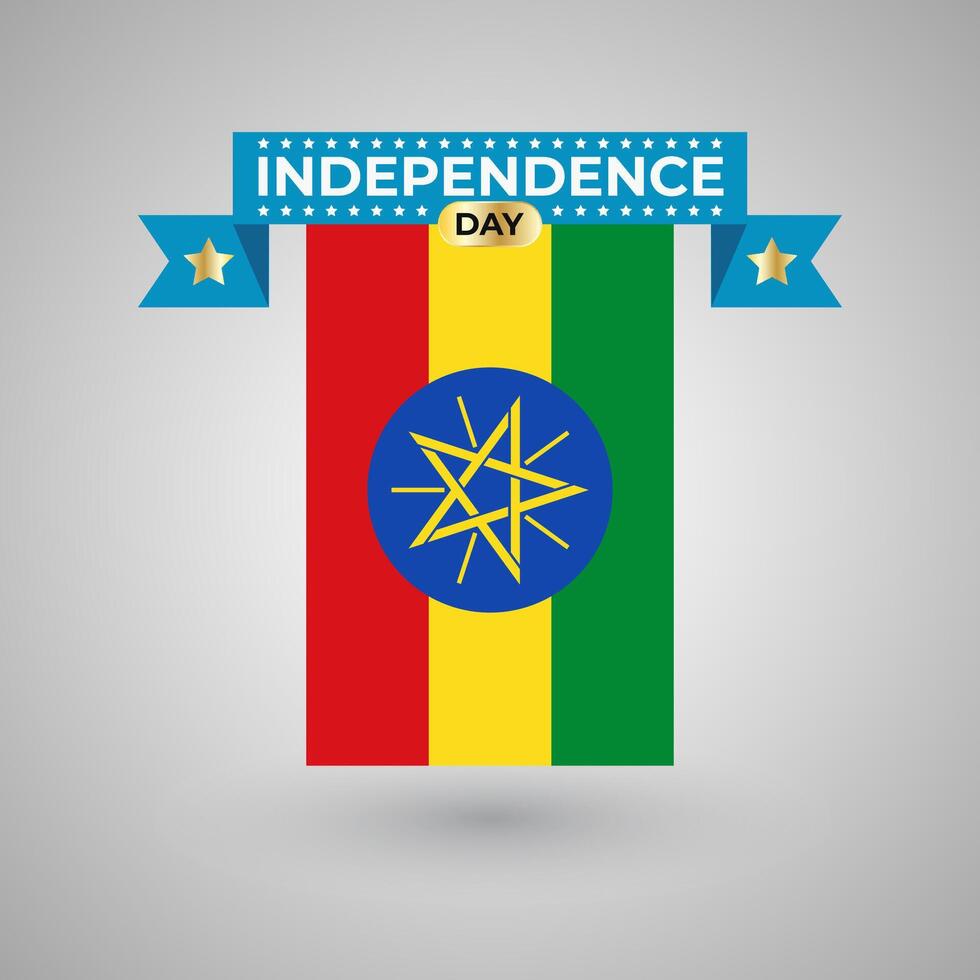 Ethiopia Independence Day Flag Banner vector