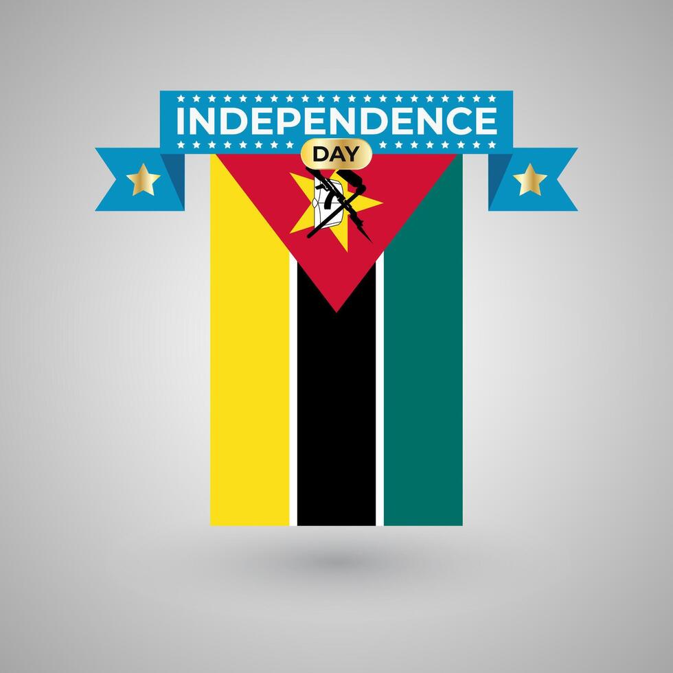 Mozambique Independence Day Flag Banner vector