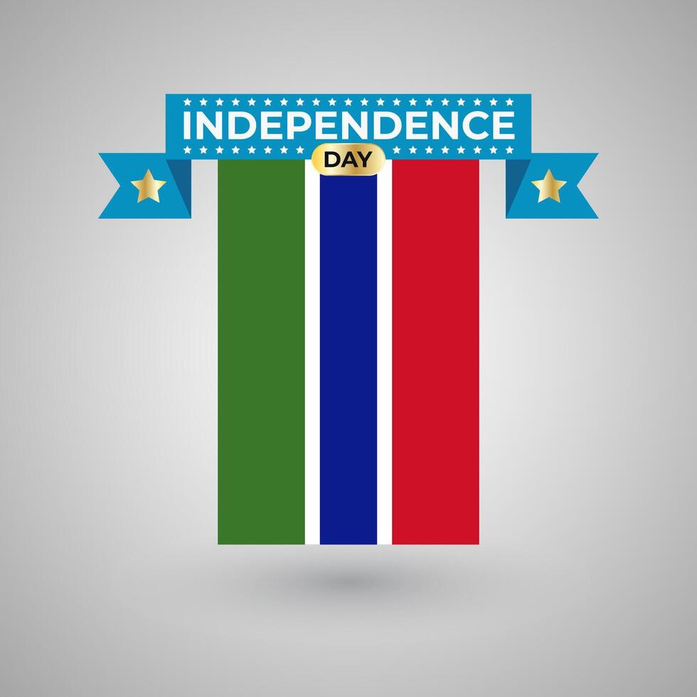 Gambia Independence Day Flag Banner vector