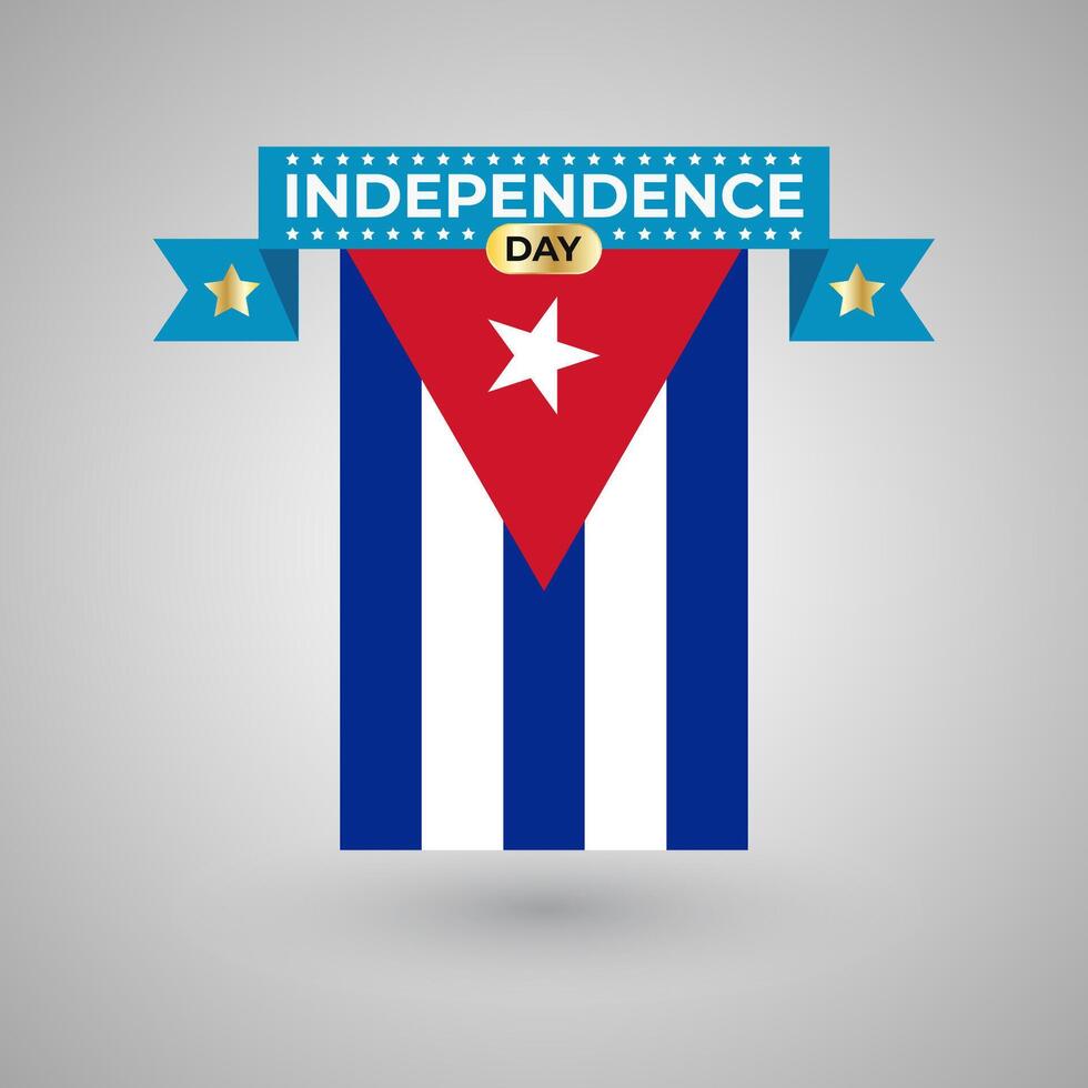 Cuba Independence Day Flag Banner vector