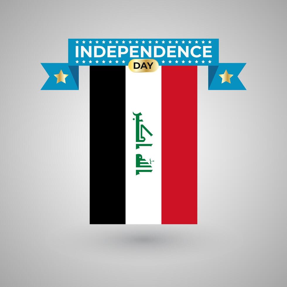Iraq Independence Day Flag Banner vector